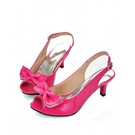 Gorgeous Peep Toe Buckle Bowknot Heel Sandals Size:34-39