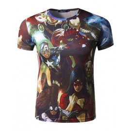 Cool Slim Fit Cartoon Print Short Sleeve T-Shirt