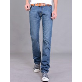 Trendy Light Vintage Slim Fit Straight Jeans