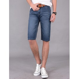 Faddish Five Pockets Slim Fit Straight Denim Shorts