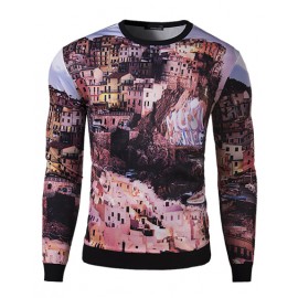 Brilliant Slim Fit Long Sleeve Sweatshirt with Construction Print