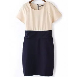 European High-Rise Raglan Sleeve Dress in Two Tone