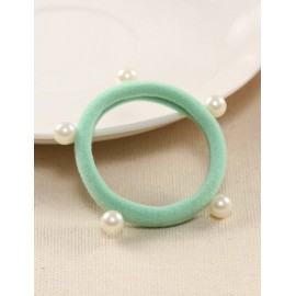 Korean Beads Emebllished Candy Pure Color Hair Tie