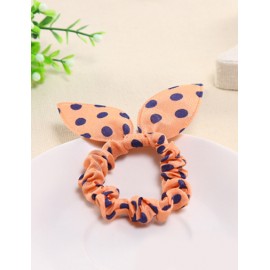 Adorable Blue Dots Rabbit Design Elastic Hair Tie