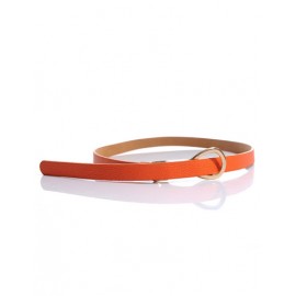 Stylish Candy Color Slender Belt with Knot Buckle For Women