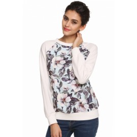 Finejo Stylish Ladies Women Casual Top Long Sleeve Floral Blouse Hoodie 