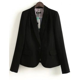 Formal Single Button Slim Fit Blazer in Flap Pockets